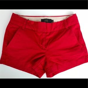 Red J.Crew Chino Shorts